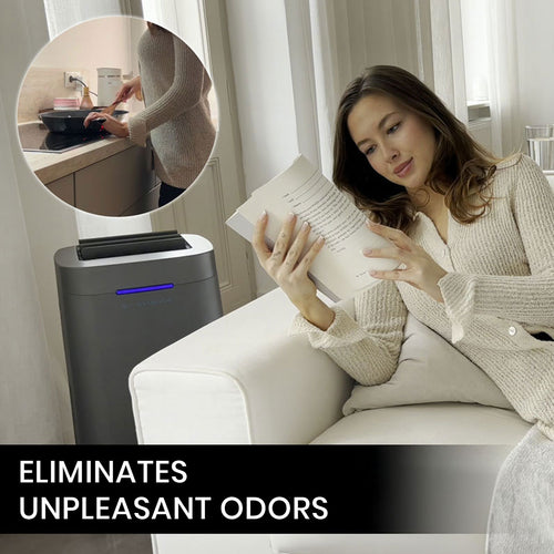 Air Essence™ Eco Plasma LCD ESP Graphene Air Purifier, 60m² Coverage, Non-consumable Graphene ESP Filter, UVC Sterilizer, Grey